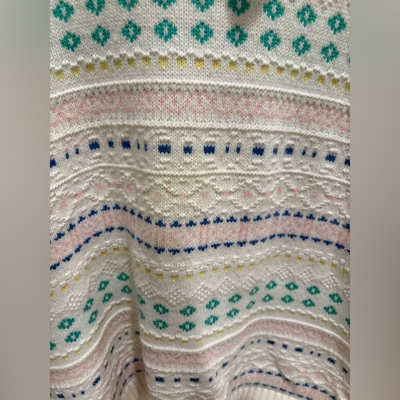 Vintage 80’s Patterned White Sweater - Picture 2 of 3